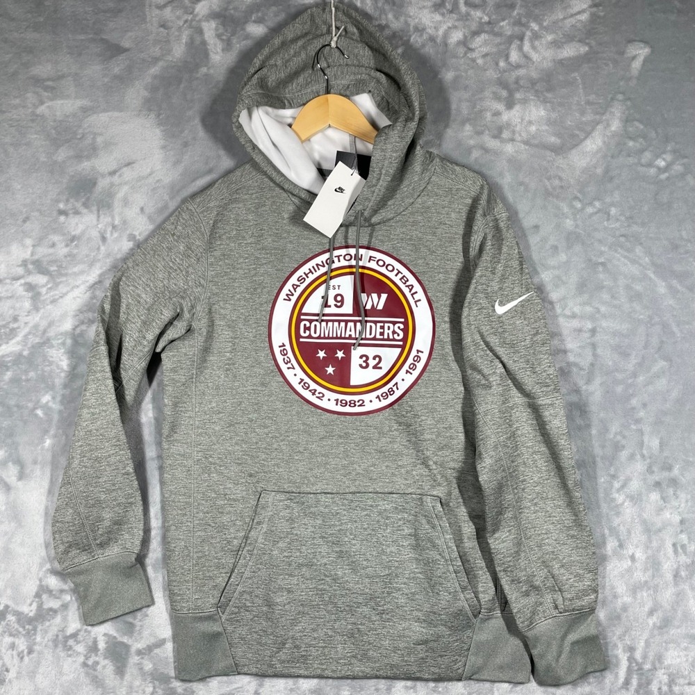 Nike Washington Commanders NFL Dri-FIT Heather Grey Hoodie Mens Medium NWT